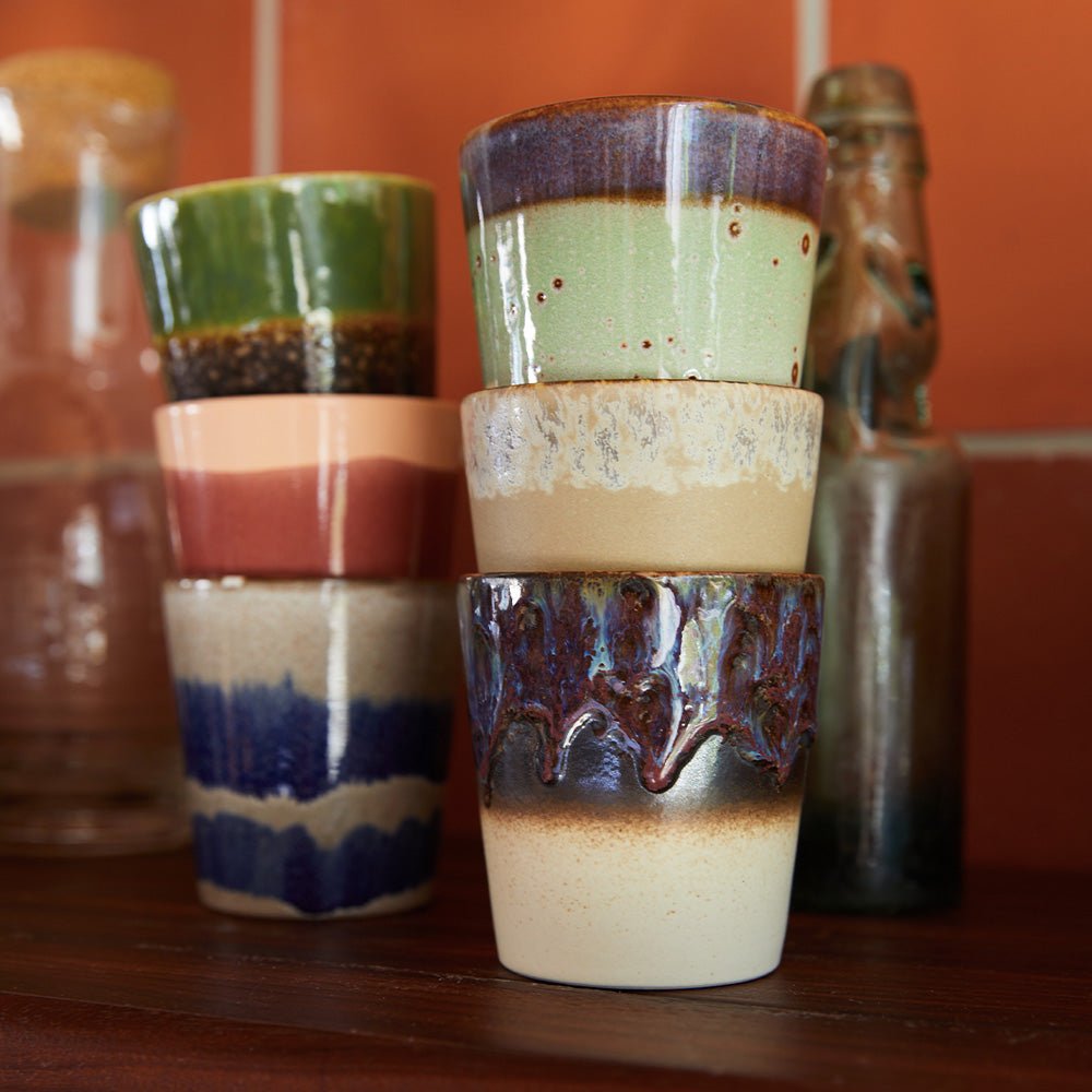 70s Ceramic Coffee Mugs Grounding (set of 6)