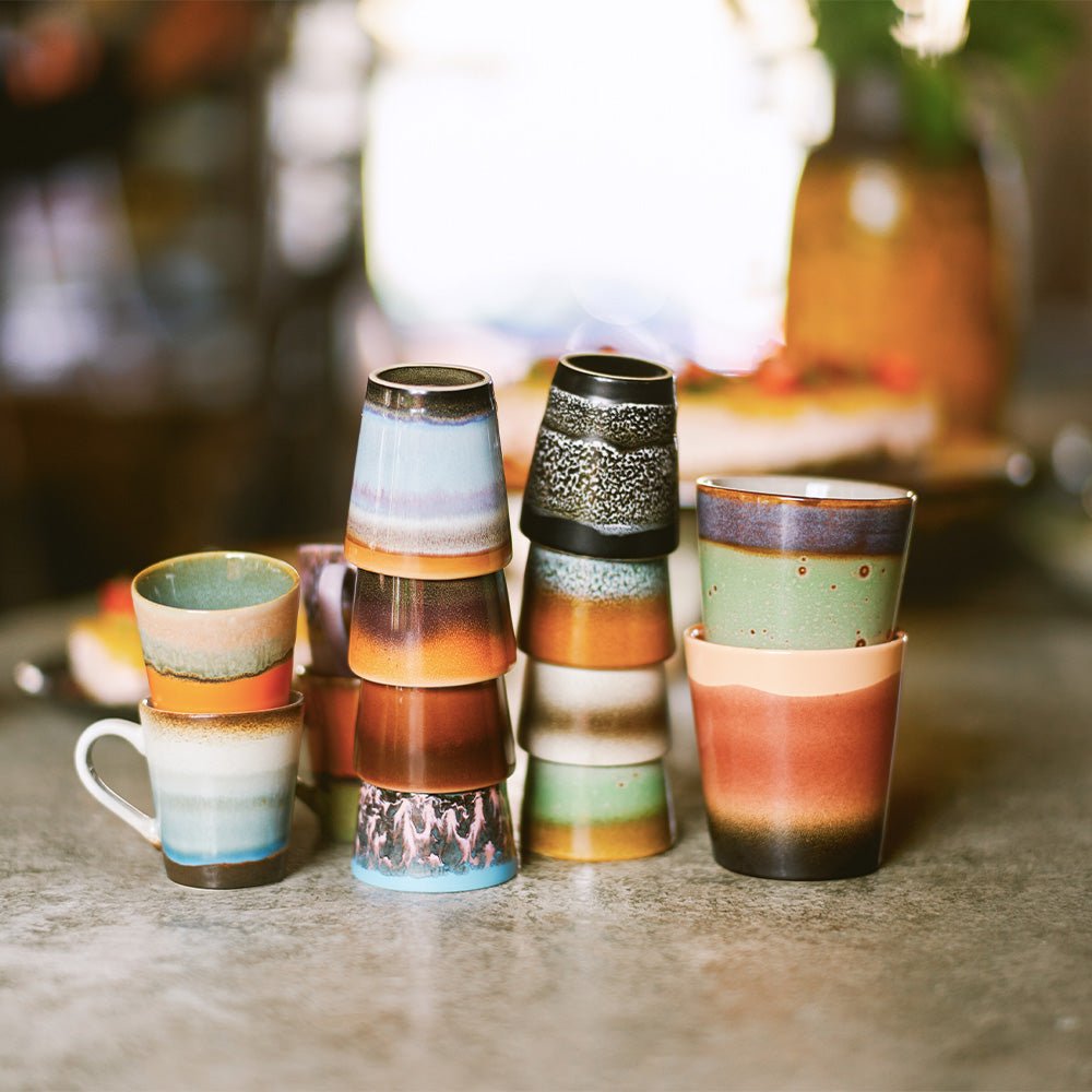 70s Ceramics Espresso Mugs Retro (set of 4)