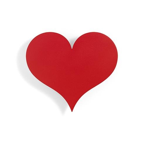 Metal Wall Relief Little Heart Red