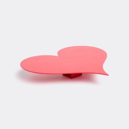Metal Wall Relief Little Heart Red